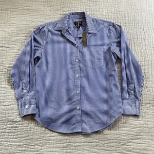 J.Crew Classic-Fit Stripe Cotton Poplin Shirt Womens 4